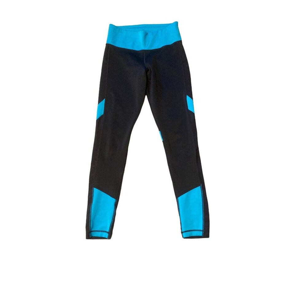 Adidas Women's Black/Blue Climalite Leggings XS - Picture 1 of 11